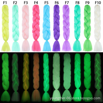 Luminous Braiding Hair Jumbo Stretched Synthetic Hair Extensions Synthetic For Women Braiding Hair